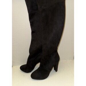 ZIGISOHO Black Over The Knee Women Faux Suede, US Size 9 1/2
